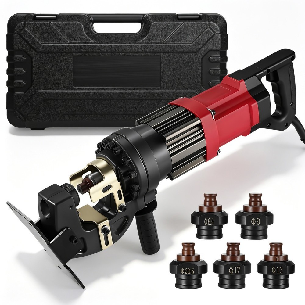 Electric Hydraulic Hole Puncher Punching Tool +5 Dies for Iron Copper Aluminum