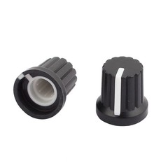 20Pcs Plastic 6mm Diameter Bulb Light Lamp Dimmer Control Rotary Knob Cap Black