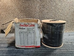 FiveStarCable RG6/Quad CATV/CM/CL2 1000FT 75 Ohm 18 AWG Cable Wood Spool Black