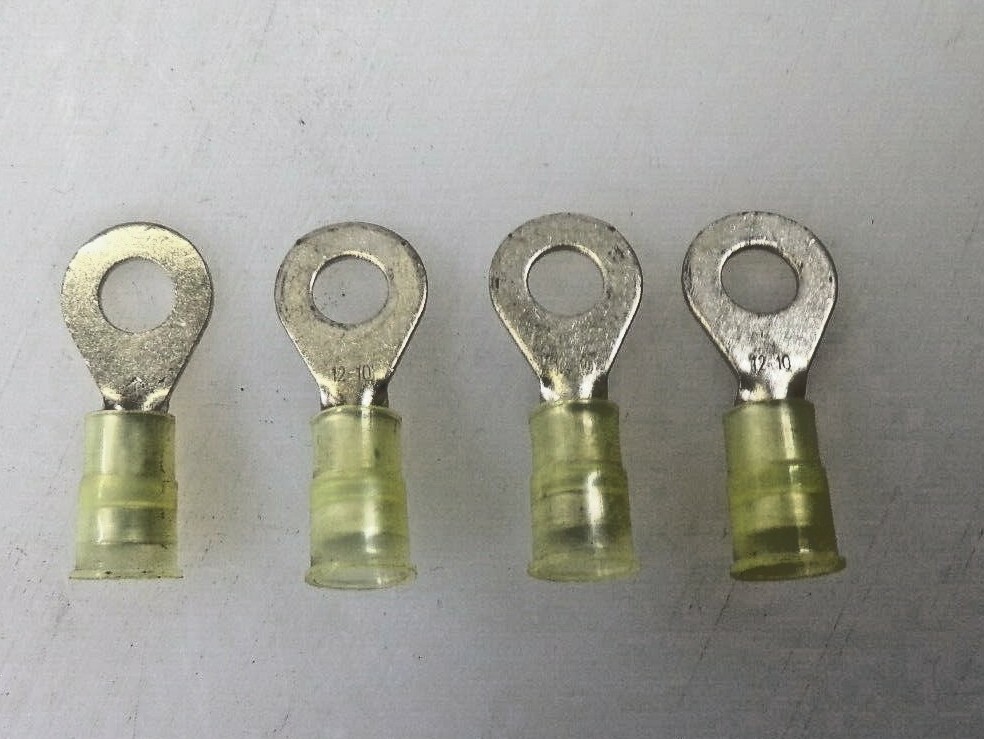 12-10 AWG PARTIALLY INSULATED CRIMP CONNECTION CIRCULAR RING TERMINAL 5/16″ LOT4