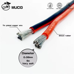 2Pin Silicone Cable Super Soft 8AWG 12 14 16 18 20 22 24 28 AWG Flexible High Te