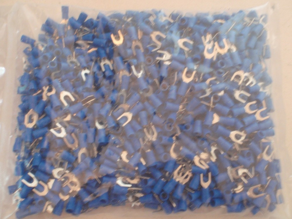 250PC INSULATED #10 FORK CRIMP TERMINALS 16-14AWG BLUE SV2-5