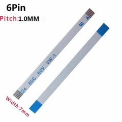 Pitch 1.0mm 6-Pin FFC/FPC Flexible Flat Cable 80C 60V VW-1 W:7mm Various Length