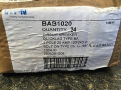 Eaton BAB1020 Circuit Breaker, 20A, Single-Pole *BOX OF 24*