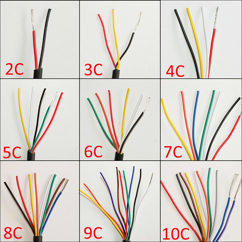 2 to 10 Core PVC Flexible Hook Up Cable 16 – 28 awg Round Flex Electrical Wire