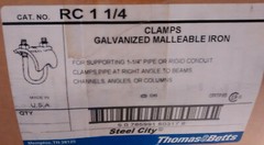 2, Steel City RC 1-1/4 Pipe / Rigid Conduit Clamp Galvanized Malleable Iron