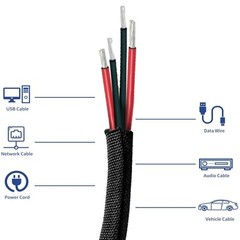 Black Braided Split Cable Hose Sleeve Wire Loom Tube Pipe SelfClosing Protection