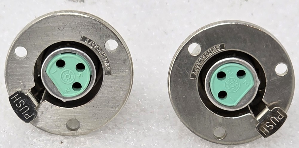 (Lot of 2) NOS Switchcraft C5F 3 Pin Chassis Mount Receptacle Connector