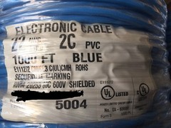 Electronic Cable 22AWG 2C pvc shielded. E111272cm/CL3 C (UL) CMH AWM 20253 8V