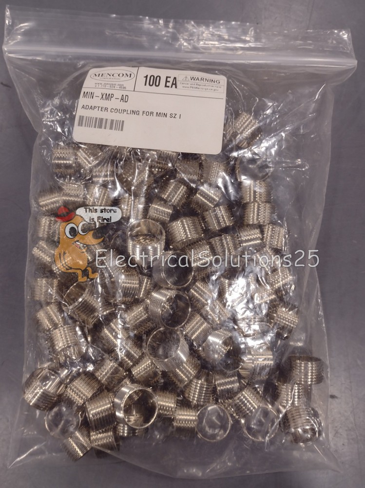 New Bag of 100 Mencom MIN-XMP-AD MIN Size I 7/8-16UN2 Brass Adapter – Free Ship