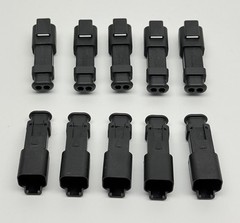 LOT OF 10, AT04-2P-SR02BLK AMPHENOL RECEPT, 2-WAY, SR, RD SEAL, BLACK