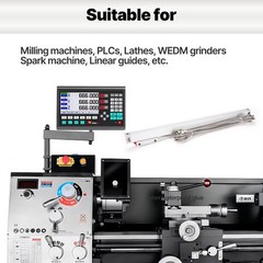 LCD Digital Readout DRO Linear Kit Glass Scales Encodor for 9×42 Bridgeport Mill