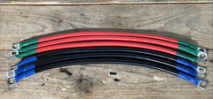 12V 6AWG Battery Cables, 6Pcs, 30cm/12in, 3/8″ Terminals for Solar Inverter