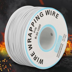 1 Roll 30AWG Single Strand Copper Wire Wrapping Cable 0.25mm White