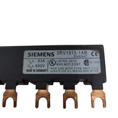SIEMENS 3 PHASE BUSBAR 3RV1915-1AB 63A 690V FORK CONNECTIONS 45MM SPACING
