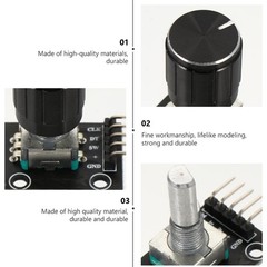 5Pcs Durable Rotary Encoder Modules with Rotary Knob for Machine Control Black