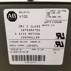 Allen Bradley 4100-214-R Ser. D IMC S Class Integrated 4 Axis Motion Controller