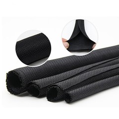 Self Closing Braided Cable Sleeving Black 5mm-60mm Wire Harness, Auto, Sheathing