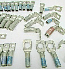 Burndy Lugs, Lot of 94 Assorted 1 and 2 Hole lugs, New