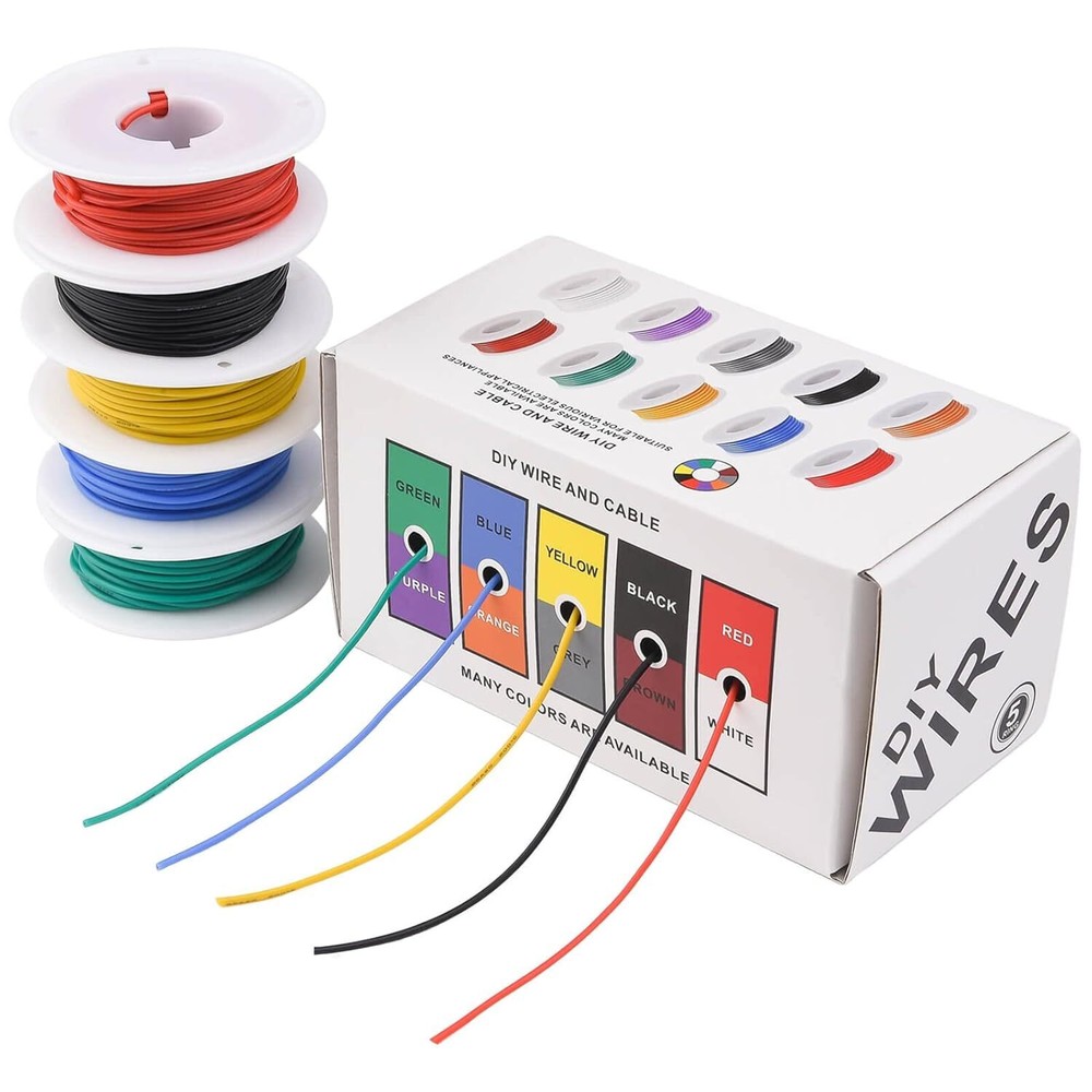 OD:1.5mm 26 Gauge Wire Stranded Electrical Wire 26 AWG Electric Hook Up Wire Kit