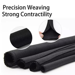 Black Braided Sleeving Self Closing – Braid Cable Wiring Harness Loom Protection