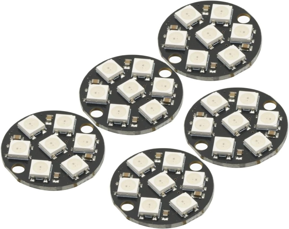 5Pcs WS2812B 7 Bits 5050 RGB LED Ring Lamp Light Integrated Drivers Arduino