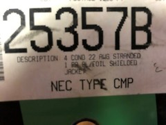 100′ West Penn Wire 25357B Plenum 4 Conductor 22 AWG Stranded Cable