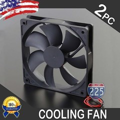 2PCS 6″ Square Cooling Fan with 1″ Depth 12 Volt Rotary Amplifier Computer QUIET