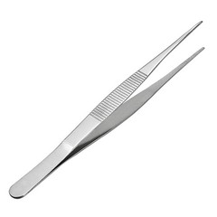 7-Inch Stainless Steel Straight Pointed Tweezers with Serrated Tip