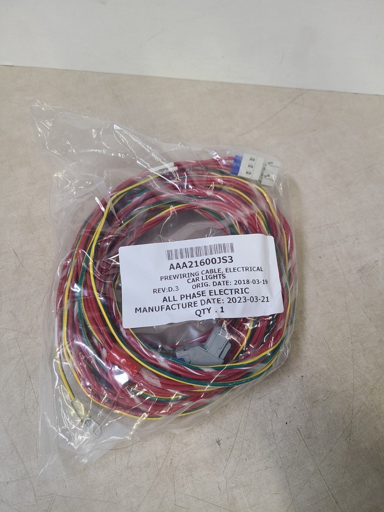 Otis / Draka Elevator Wiring Car Lights Cable Harness Assy AAA21600JS3