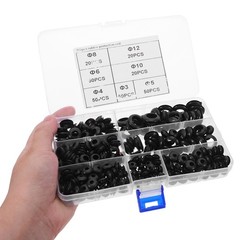 260 Pcs Black Rubber Wire Grommets Assortment Electrical Wiring Kit