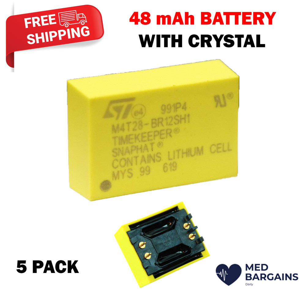 SNAPHAT M4T28-BR12SH1 48 mAh Lithium Coin Cell Battery With Crystal – 5 PACK