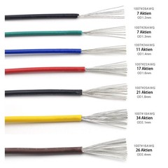 16AWG – 30AWG PVC Flexible Electronic Wire UL1007 Stranded Cable 11 Colors
