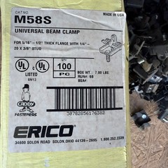 Lot of 48 Caddy M58S 1/4″ Rod, 5/16 to 1/2″ Flange Clip Universal Beam Clamp