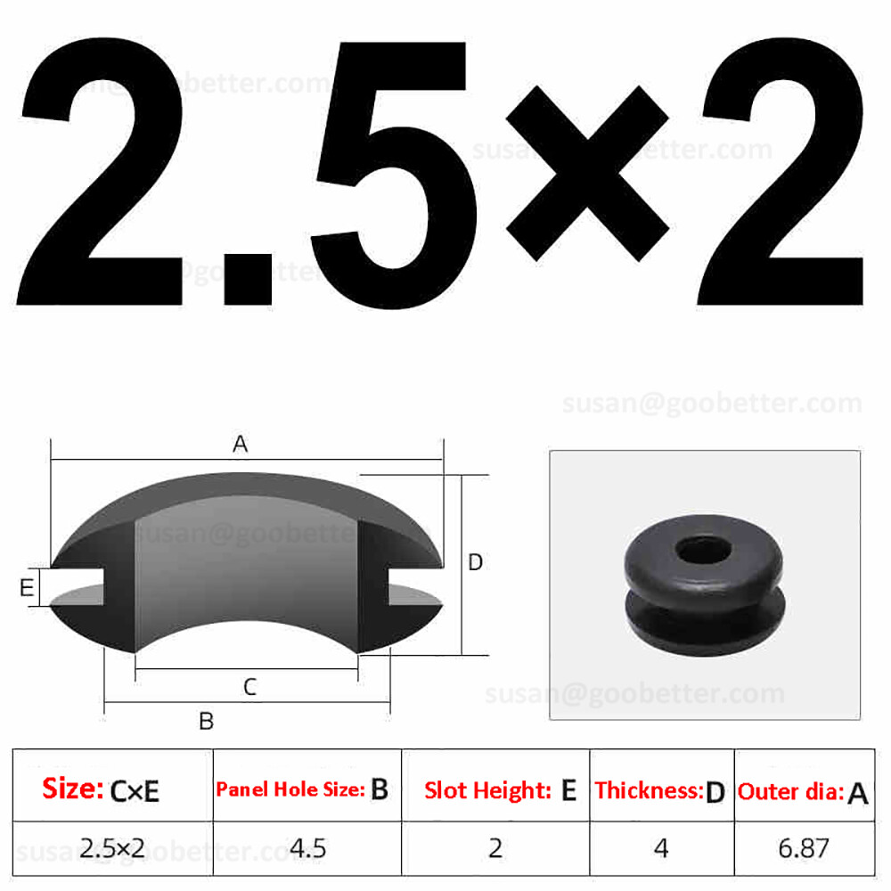 Wiring Grommets – Rubber Open Grommet – Cable Hole Plug Bung Wire Cable Protect