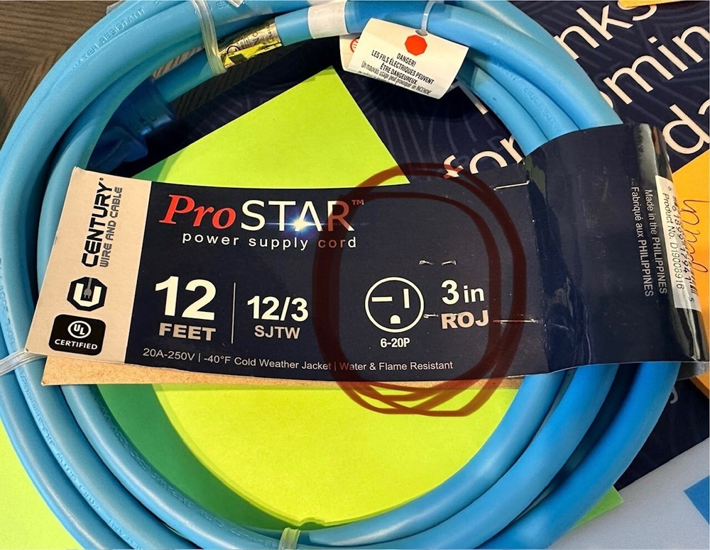 Century Wire ProStar 12 ft. 12/3 SJTW Heavy Duty Lighted End 20A-250V NO female