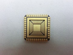 44pin PLCC, QFJ, ceramic leadless chip carrier, wirebond package, cavity, J-lead