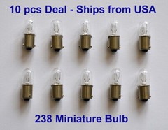 Lot of 10 – 238 Miniature Indicator Light Bulb 6.3V Volt 0.5A Amp ships from US