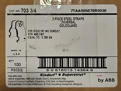 100 – Superstrut 703-3/4, 3/4″, Steel, Universal, Pipe to Strut, Conduit Clamp