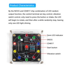 LED Electronic Lucky Rotary Kit NE555 CD4017 DIY Practical Soldering Practice