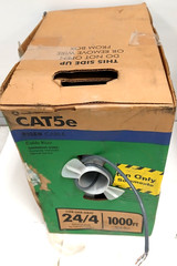SOUTHWIRE 1000-FT 24 CAT 5E 4 RISER GRAY DATA CABLE PULL BOX COPPER INDOOR