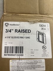 Southwire 72C14 4-11/16″, 3/4″ Raised Steel Electrical Box Device Ring Lot Of 57