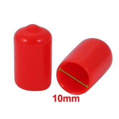100 Pcs 10mm Inner Dia PVC Vinyl End Cap Bolt Screw Thread Protector Red
