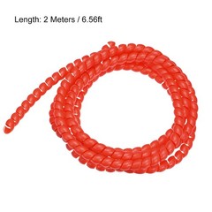 Flexible Spiral Tube Wrap Cable Management Sleeve 8mm x 10mm 2 Meters Length Red