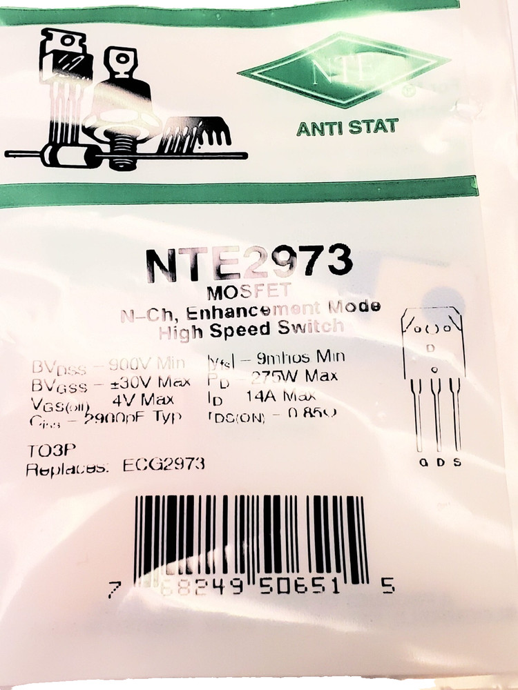 NTE2973 “Original” NTE TO-3P MOSFET 1 pc