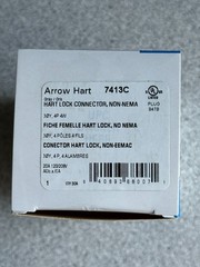 NEW Eaton Arrow Hart 7413C Locking Connector 20A 120/208V 3 Phase 4 Pole 4 Wire