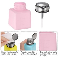 Solvent Alcohol Dispensers 100ml Push Down Liquid Dispenser Pump Pink