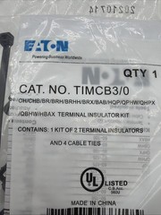 Eaton TIMCB3/0 Terminal Insulator Kit CH BR BAB HQP Breaker NEW Fast Free Ship