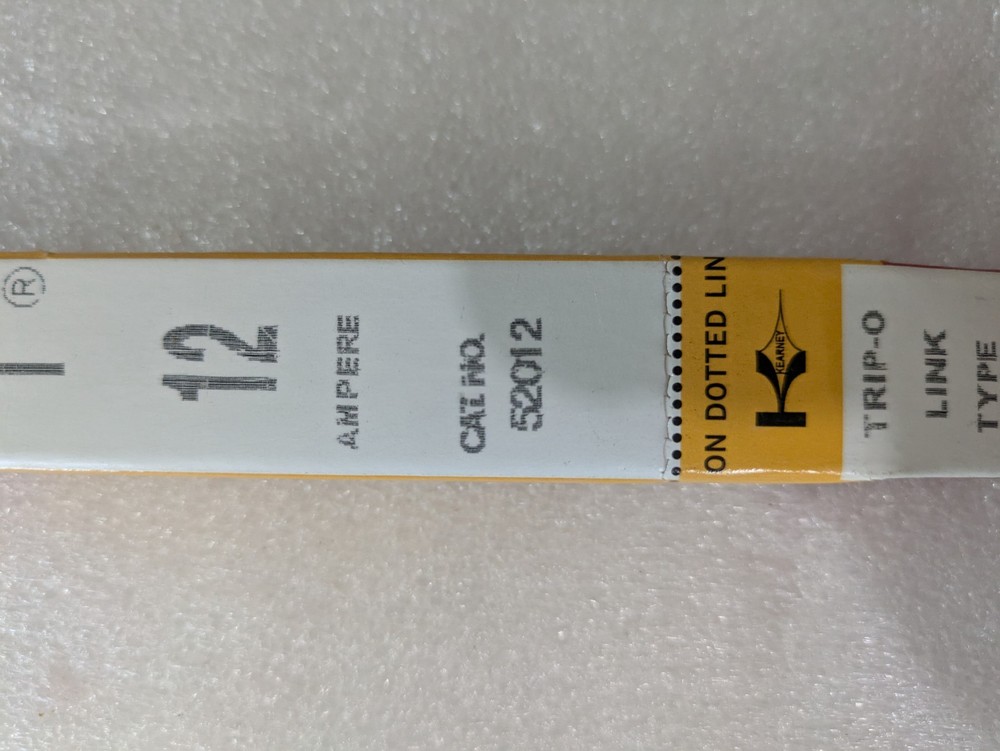 Kearney 52012 Fuse Link Type T Trip-O 12A 8.5 Slow Speed Industrial Power Line