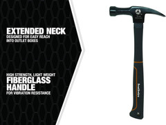 Romex Staple Remover Hammer 18 Oz Head with Smooth Face
